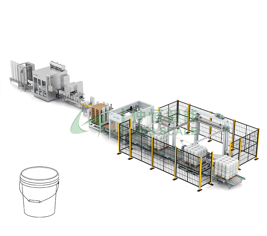 10~30kg塑料圓桶全自動灌裝生產線